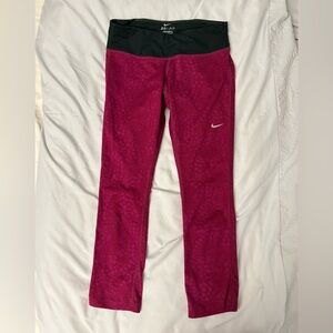 Nike burgundy and Black Leggings Dri-fit XS
